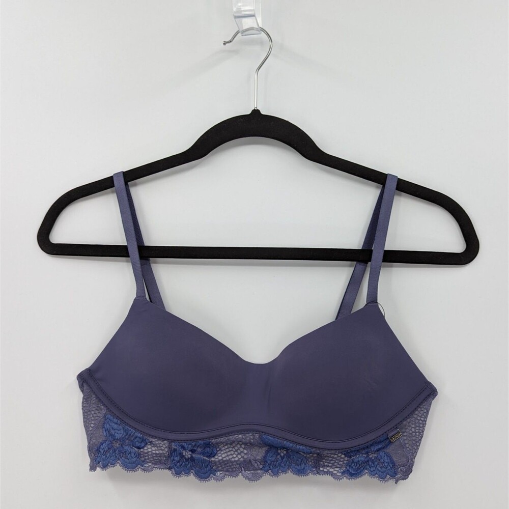 Calvin Klein CK Bralette Womens S Purple Perfectly Fit Flex Lightly Lined QF6638